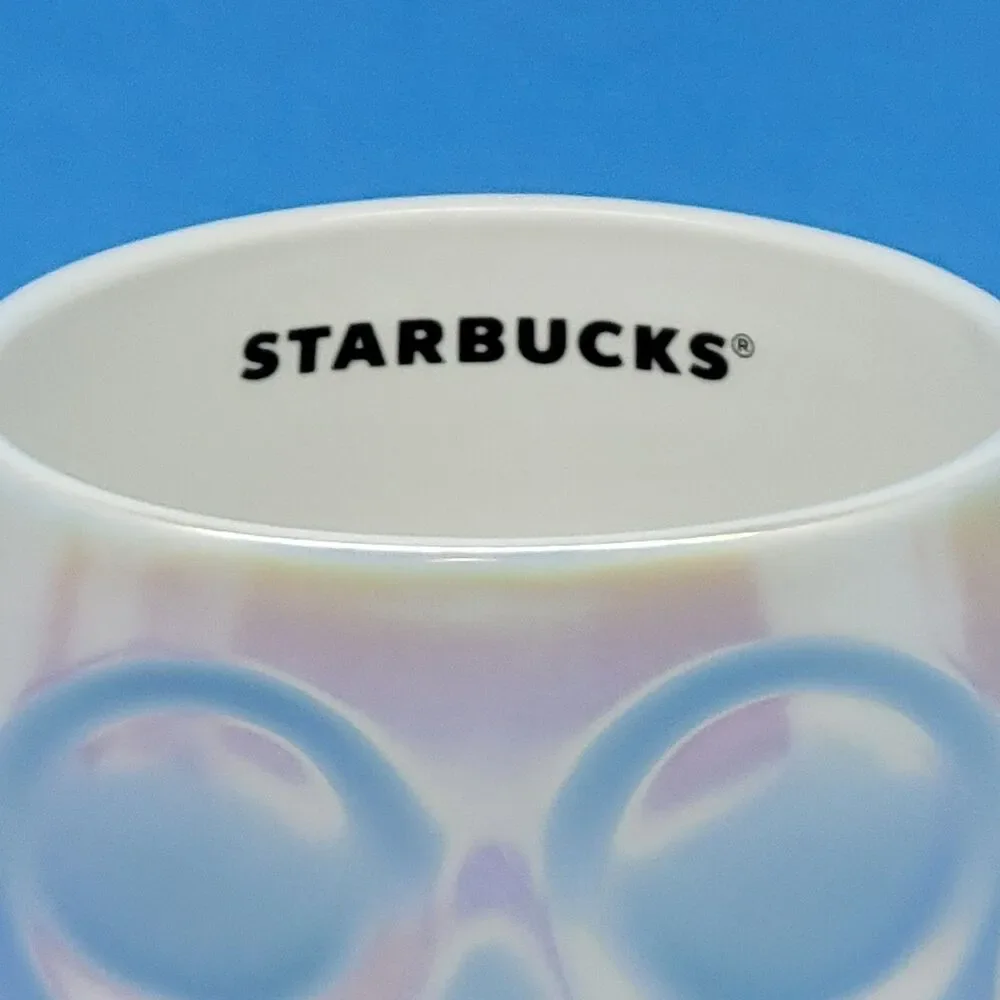 Starbucks Limited Edition White Iridescent Luster 2024 Skull Mug VGC